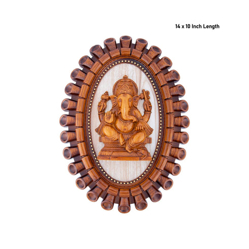 Giri Ganesha Photo Frame Wooden Polish Wall Frame For Home Decor